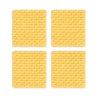 Knit Factory | Gestrickte Glasuntersetzer Block Ecru/Gold...