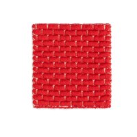 Knit Factory | Gestrickte Glasuntersetzer Block Ecru/Rot...