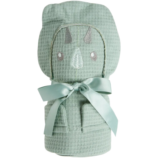 Soma Babydecke Grün Dino 80x100 cm aus Baumwolle – Mint, Waffeloptik, Wendedecke, Kuscheldecke