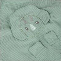 Soma Babydecke Grün Dino 80x100 cm aus Baumwolle – Mint, Waffeloptik, Wendedecke, Kuscheldecke