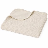 Soma Babydecke Beige Schaf 80x100 cm aus Baumwolle – Creme, Waffeloptik, Wendedecke, Kuscheldecke