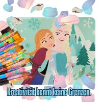 Frozen Eiskönigin Bastelunterlage 45 x 65 cm – abwischbare Tischschutzmatte, Malunterlage, Schreibtischunterlage türkis