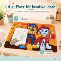 Paw Patrol Bastelunterlage 45 x 65 cm – abwischbare Tischschutzmatte, Malunterlage, Schreibtischunterlage gelb
