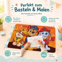 Paw Patrol Bastelunterlage 45 x 65 cm – abwischbare Tischschutzmatte, Malunterlage, Schreibtischunterlage gelb