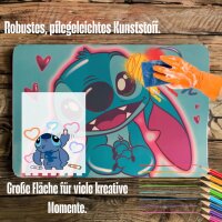 Lilo&Stitch Bastelunterlage 45 x 65 cm – abwischbare Tischschutzmatte, Malunterlage, Schreibtischunterlage Stitch blau