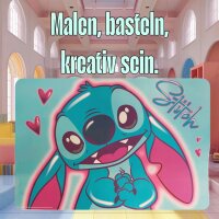 Lilo&Stitch Bastelunterlage 45 x 65 cm – abwischbare Tischschutzmatte, Malunterlage, Schreibtischunterlage Stitch blau