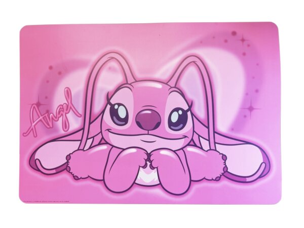 Lilo&Stitch Bastelunterlage 45 x 65 cm – abwischbare Tischschutzmatte, Malunterlage, Schreibtischunterlage Angel pink