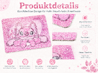Lilo&Stitch Bastelunterlage 45 x 65 cm – abwischbare Tischschutzmatte, Malunterlage, Schreibtischunterlage Angel pink