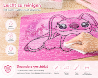 Lilo&Stitch Bastelunterlage 45 x 65 cm – abwischbare Tischschutzmatte, Malunterlage, Schreibtischunterlage Angel pink