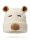 Capybaramütze Beige One Size, flauschige Wintermütze mit Ohren