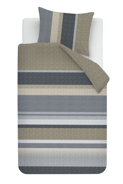 Beddinghouse Bettwäsche Nyls Biber-Flanell 135 x 200 cm + 1x 80 x 80 cm Blau