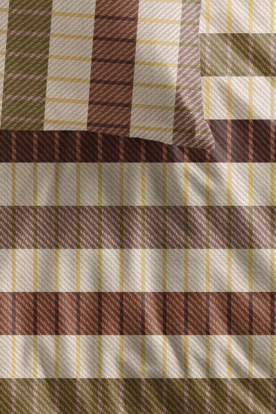 Beddinghouse Bettwäsche Bo Biber-Flanell 135 x 200 cm + 1x 80 x 80 cm Terra