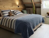 Beddinghouse Bettwäsche Bo Biber-Flanell 200 x 200 cm + 2x 80 x 80 cm Blau