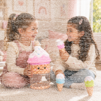 Eis Milchshake Plüsch 23 cm + 3 Mini-Eis Kuscheltiere Kawaii Food Spielset Rosa