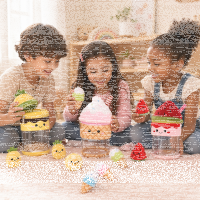 Eis Milchshake Plüsch 23 cm + 3 Mini-Eis Kuscheltiere Kawaii Food Spielset Rosa