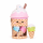 Eis Milchshake Plüsch 23 cm + 3 Mini-Eis Kuscheltiere Kawaii Food Spielset Rosa