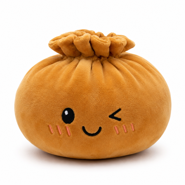 Plush Dumpling Kawaii Kuschelkissen weich & knautschig 15 cm braun