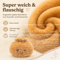 Plush Dumpling Kawaii Kuschelkissen weich & knautschig 15 cm braun