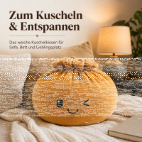 Plush Dumpling Kawaii Kuschelkissen weich & knautschig 15 cm braun