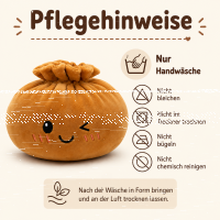 Plush Dumpling Kawaii Kuschelkissen weich & knautschig 15 cm braun
