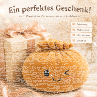 Plush Dumpling Kawaii Kuschelkissen weich & knautschig 20 cm braun