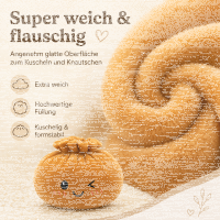 Plush Dumpling Kawaii Kuschelkissen weich & knautschig 20 cm braun