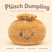 Plush Dumpling Kawaii Kuschelkissen weich & knautschig 20 cm braun