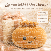 Plush Dumpling Kawaii Kuschelkissen weich & knautschig 35 cm braun