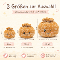 Plush Dumpling Kawaii Kuschelkissen weich & knautschig 35 cm braun