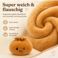 Plush Dumpling Kawaii Kuschelkissen weich & knautschig 35 cm braun