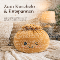 Plush Dumpling Kawaii Kuschelkissen weich & knautschig 35 cm braun