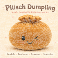 Plush Dumpling Kawaii Kuschelkissen weich & knautschig 35 cm braun