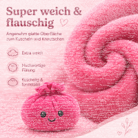 Plush Dumpling Kawaii Kuschelkissen weich & knautschig 15 cm pink