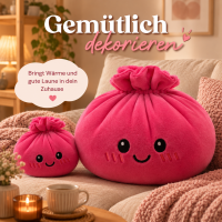 Plush Dumpling Kawaii Kuschelkissen weich & knautschig 15 cm pink