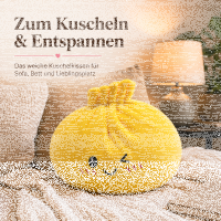 Plush Dumpling Kawaii Kuschelkissen weich & knautschig 15 cm gelb