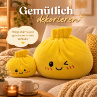 Plush Dumpling Kawaii Kuschelkissen weich & knautschig 20 cm gelb