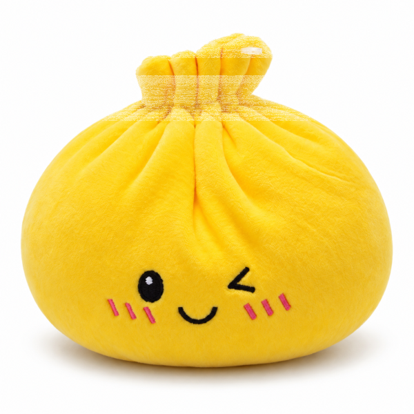 Plush Dumpling Kawaii Kuschelkissen weich & knautschig 35 cm gelb