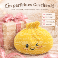 Plush Dumpling Kawaii Kuschelkissen weich & knautschig 35 cm gelb