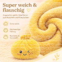 Plush Dumpling Kawaii Kuschelkissen weich & knautschig 35 cm gelb