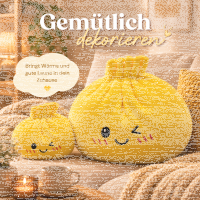 Plush Dumpling Kawaii Kuschelkissen weich & knautschig 35 cm gelb