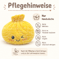 Plush Dumpling Kawaii Kuschelkissen weich & knautschig 35 cm gelb