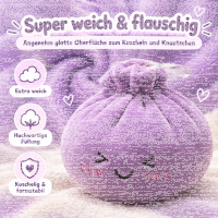 Plush Dumpling Kawaii Kuschelkissen weich & knautschig 15 cm lila