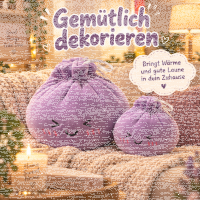 Plush Dumpling Kawaii Kuschelkissen weich & knautschig 15 cm lila