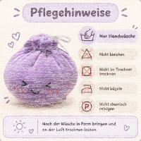 Plush Dumpling Kawaii Kuschelkissen weich & knautschig 15 cm lila