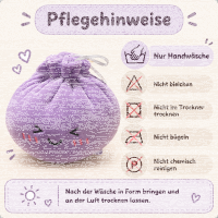 Plush Dumpling Kawaii Kuschelkissen weich & knautschig 20 cm lila