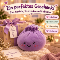 Plush Dumpling Kawaii Kuschelkissen weich & knautschig 35 cm lila