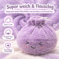 Plush Dumpling Kawaii Kuschelkissen weich & knautschig 35 cm lila