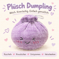 Plush Dumpling Kawaii Kuschelkissen weich & knautschig 35 cm lila