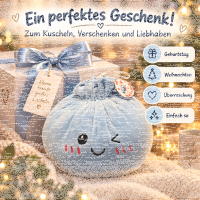 Plush Dumpling Kawaii Kuschelkissen weich & knautschig 20 cm blau