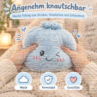 Plush Dumpling Kawaii Kuschelkissen weich & knautschig 20 cm blau